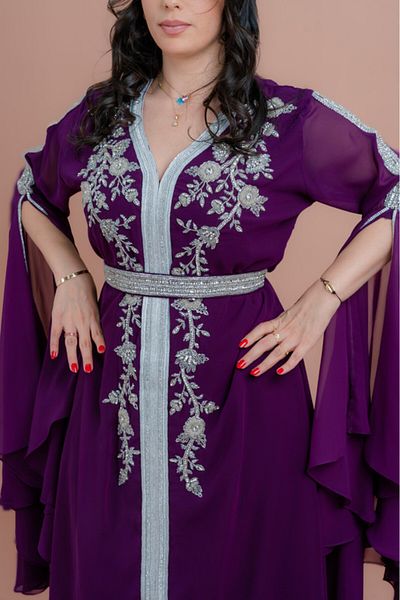 IKKXA Belted Elegant 2-Piece Kaftan