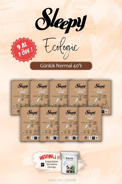 Sleepy Buy 9 Pay 7 Sleepy Ecologic Normal 40-Piece Daily Pad, Rosie Gift