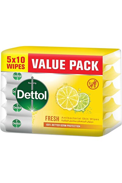 Dettol Fresh Antibacterial Skin Wipes 50 Count