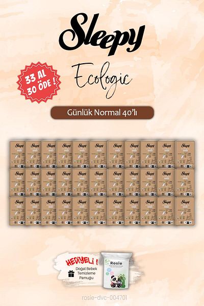 Sleepy Buy 33 Pay 30 Ecologic Normal 40-Pack Daily Pad, Rosie Gift