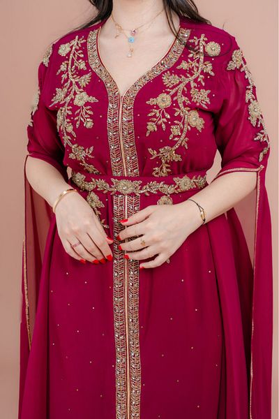 IKKXA Belted Elegant 2-Piece Kaftan