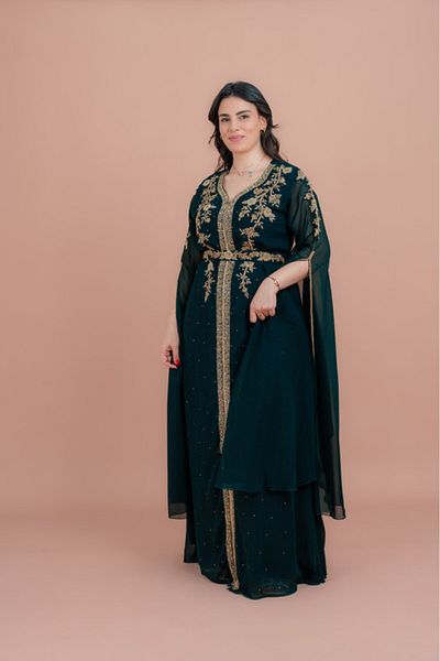 IKKXA Belted Elegant 2-Piece Kaftan
