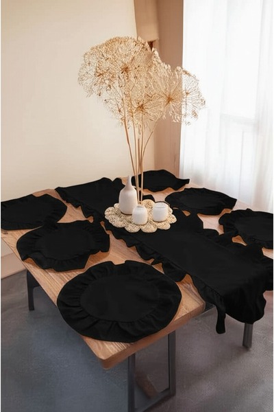 kesenegore Set de 5 covoare din bumbac cu volane Ranforce 1 covoare (40x 110)...