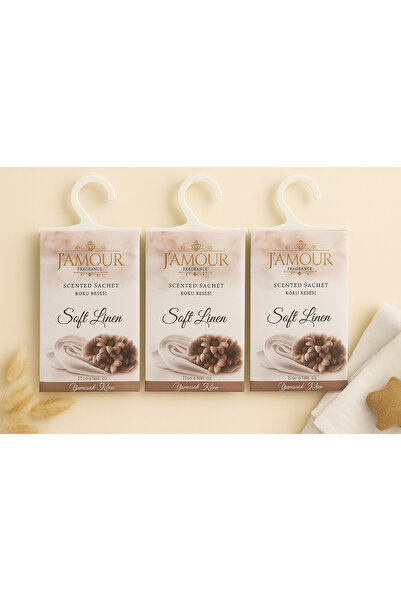 J'AMOUR EAU DE PARFUME 3'lü Paket Soft Linen (Yumuşak Keten) Asklı Dolap ve Ç...