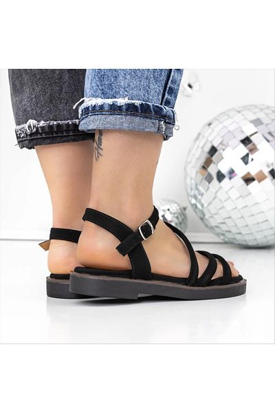 Kalapod Sandale dama negre din material textil Audra