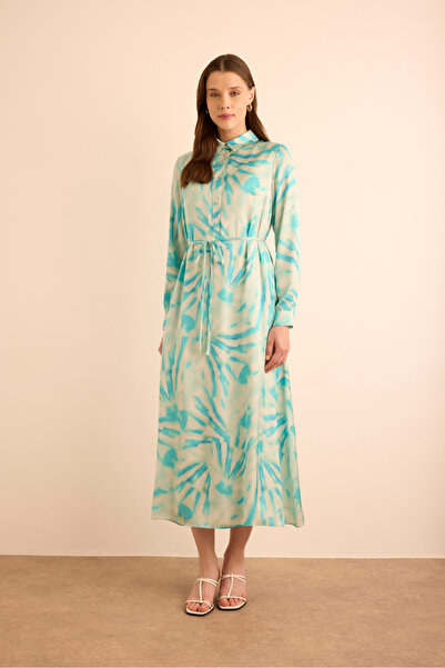 Aker Desenli Gömlek Elbise