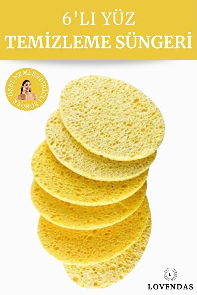 Lovendas Yüz Temizleme Süngeri Arındırıcı Peeling Etkili 6 Adet