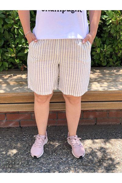 BAKTAGÖR Cotton Linen Shorts (Be Careful of the Thick Line and the Fine Line Color When Choosing)