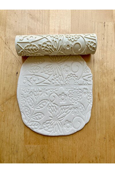 Volala Kelebek ve Çiçek Desenli Polimer Kil / Seramik Çamuru Doku Desen Rulosu