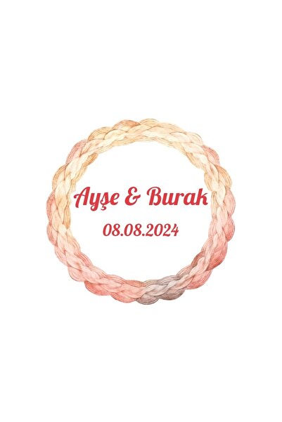 Reysa Tasarım Octagon Framed Watercolor Sticker Henna Engagement Wedding 3X3C...