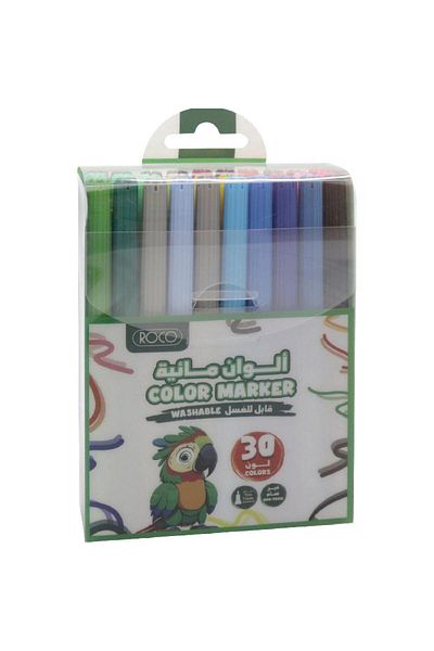Roco Washable Color Markers – 30 Assorted Colors