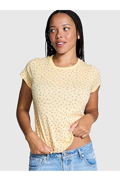 PINK Spill-the-Tea Pamuklu Tişört