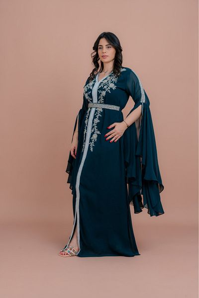 IKKXA Belted Elegant 2-Piece Kaftan