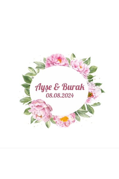 Reysa Tasarım إطار ماسي على شكل زهرة بيضاء وسوداء مع ملصق هينا للخطوبة والزفا...