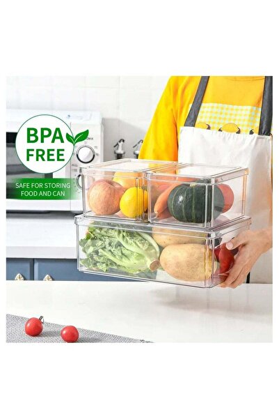 huitich 3-in-1 Clear Plastic BPA-Free Fridge Organizer Food Container Kitchen...