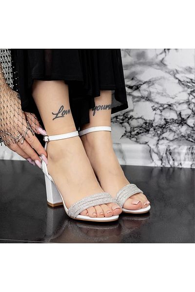 Kalapod Women's white sandals made of ecological leather Ercília