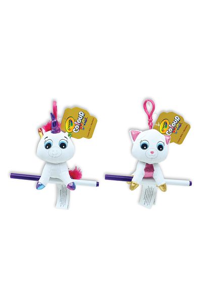 CrazArt Crayola Colour Me Plush Unicorn / Cat Backpack Clip