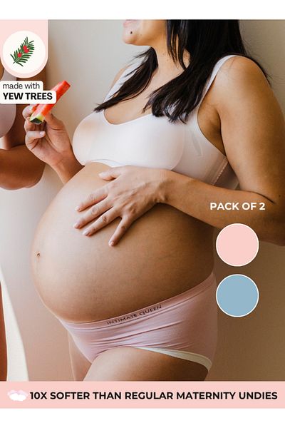 Intimate Queen Yew Tree Bae Maternity Briefs – Silky Soft, Antibacterial Calm, Full-Coverage Comfort (Pack Of 2)
