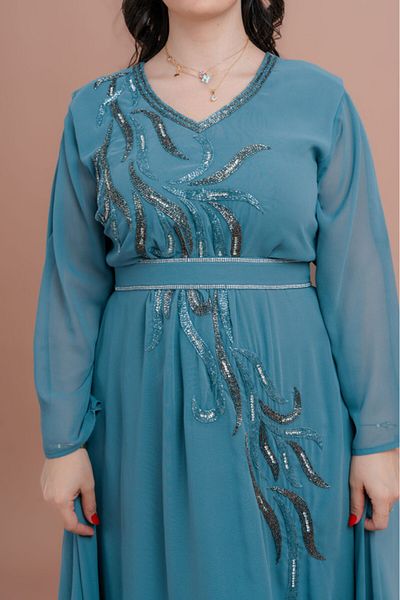 IKKXA Belted Elegant 2-Piece Kaftan