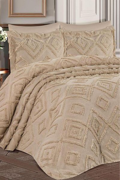Çeyiz Diyarı Dowry Land Hürrem Sakallı 3 Piece Double Pique Set Beige