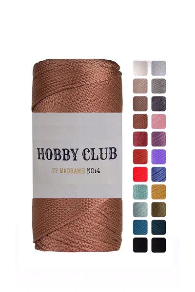 HOBİ Premium 200 Gr 2 mm Polyester Macrame Thread - 230 m Suitable for Supla and Bag Making