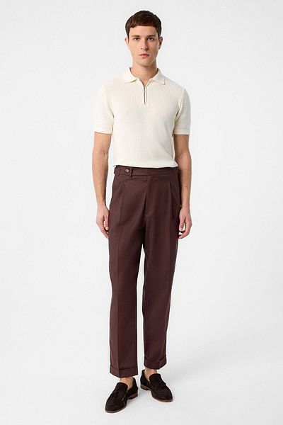 Antioch Coffee Italian Cut High Waist Men's Trousers