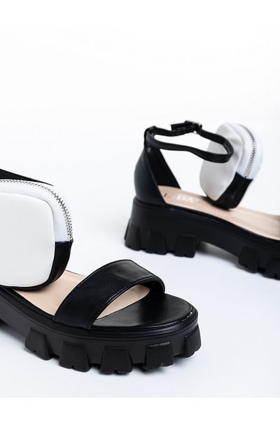 Kalapod Women's black sandals made of eco-leather Elantra