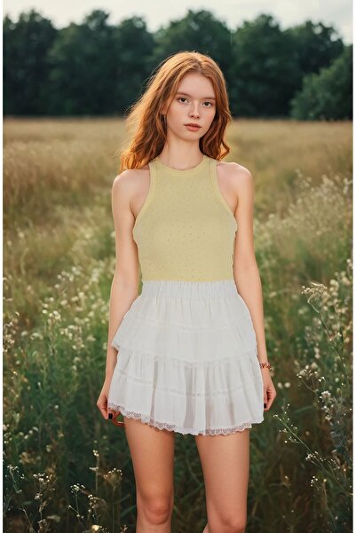 FABB Fusta mini căptușită ecru