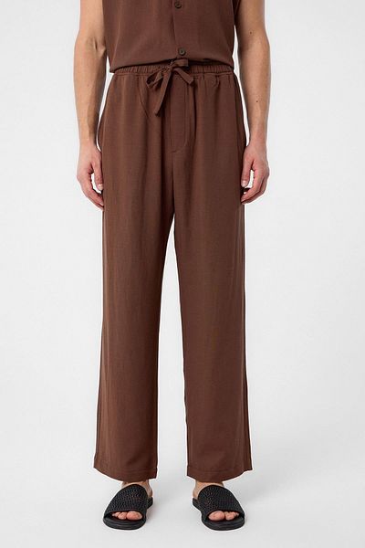 Antioch Brown Linen Blend Jogger Men's Trousers