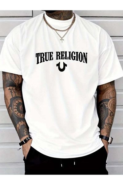 Aymood    Men's True Religion Printed Single Jersey T-Shirt