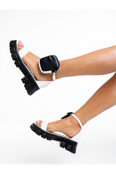 Kalapod Women's white sandals made of eco-leather Elantra