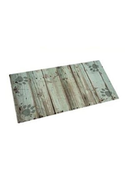 Drymate Dry Mate Pet Place Mate Dogs GREEN DISTRESSED WOOD/PAWS 16 X 28 Inches