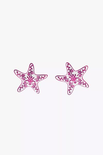 luxyansımalar Pink Star Model Earrings