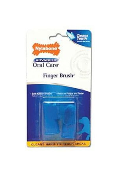 Nylabone Advanced Oral Care Finger Brush 2Ct Card One Size Dental Hygiene