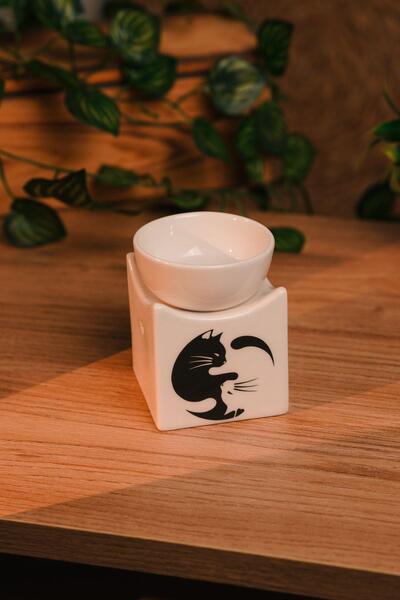 Love Bundles Beyaz Yoga Tasarımlı Seramik El Yapımı Buhurdanlık | Mumluk | De...