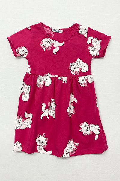 HÇM Girl's Dress Ruffle Kitten Printed B36