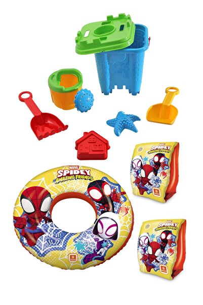 Batman Baskılı Çocuk Plaj Havlusu Panço Plaj ve Yüzme Seti Kolluk Simit Kum Kovası Plaj Seti