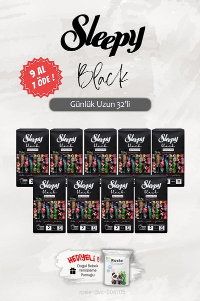 Sleepy Buy 9 Pay 7 Sleepy Black Daily Pad Long 32 Pcs, Rosie Gift