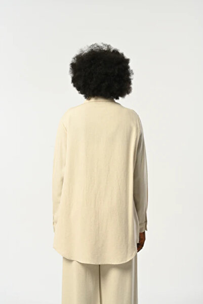 Orfeo Negro Nakış İşlemeli Keten Gömlek