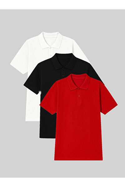 nacar çarşı Ανδρικό μπλουζάκι πόλο με κοντό μανίκι, συσκευασία 3 τεμαχίων, 10...