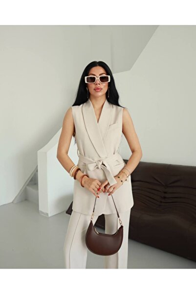 ZF BUTİK Διπλό σετ μπλέιζερ με γιλέκο με ζώνη