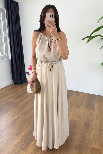 BİRCANÇİL Bonita Stone Beaded Strap Skirt Lined Blouse Set