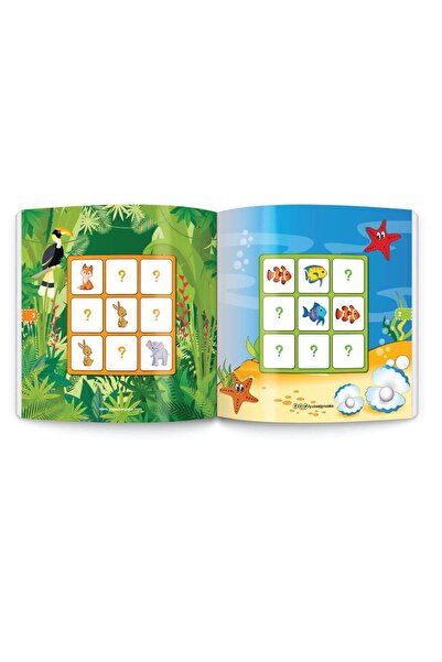 Enine Boyuna Eğitim Çocuklar İçin Sudoku Kitap Seti (3-8 YAŞ İçin- 8 Kitap - 700 Adet Sticker)