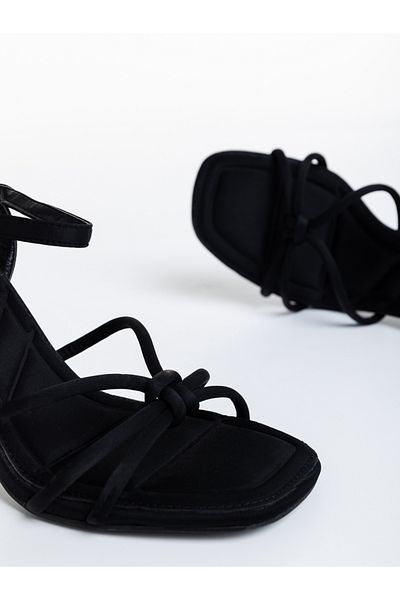Kalapod Sandale dama negre din material textil Selinda