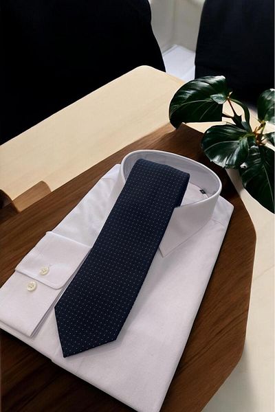 Sarar Patterned Black Micro Tie