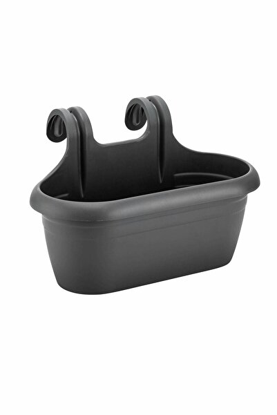 POLİVAHOME Nergiz Kolay Askı Balkon Saksısı 40 Cm 6.5 Lt Antrasit