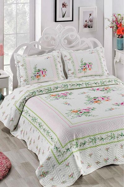 Çeyiz Diyarı Duru Printed Quilted Double Bedspread