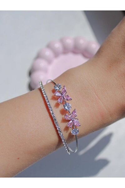 Reorah Collection Pink Butterfly Shine Bileklik