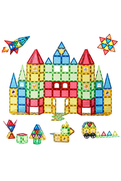 Novotoys Set inteligent de constructie cu placi magnetice, 101 piese, Jucarie creativa si educationala STEM