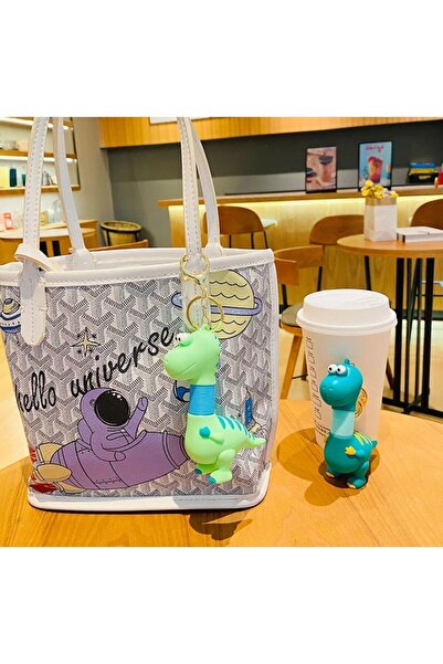 EyER Shoping Breloc extensibil pentru gât de păpușă din dinozaur din desene animate, verde mentă